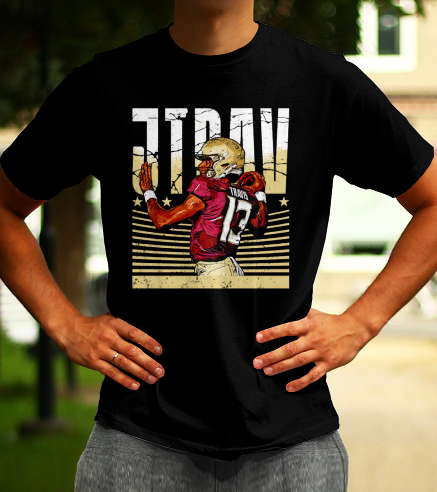 JTrav Jordan Travis Football Stars Stripes T-Shirt