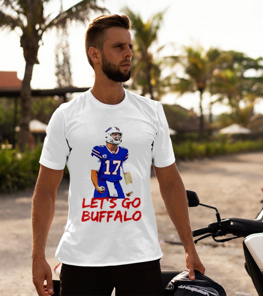 Let's Go Buffalo 17 Josh Allen Buffalo Bills T-Shirt