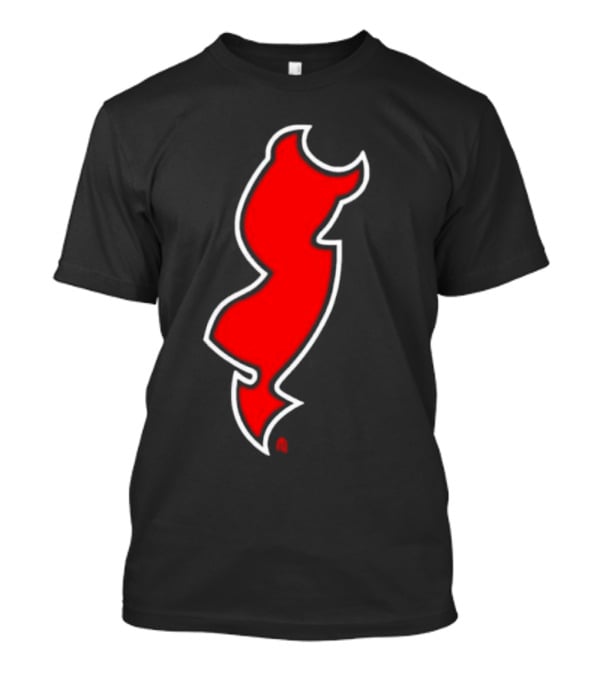 NJ Devils Inspired Red Silhouette Tail T-Shirt