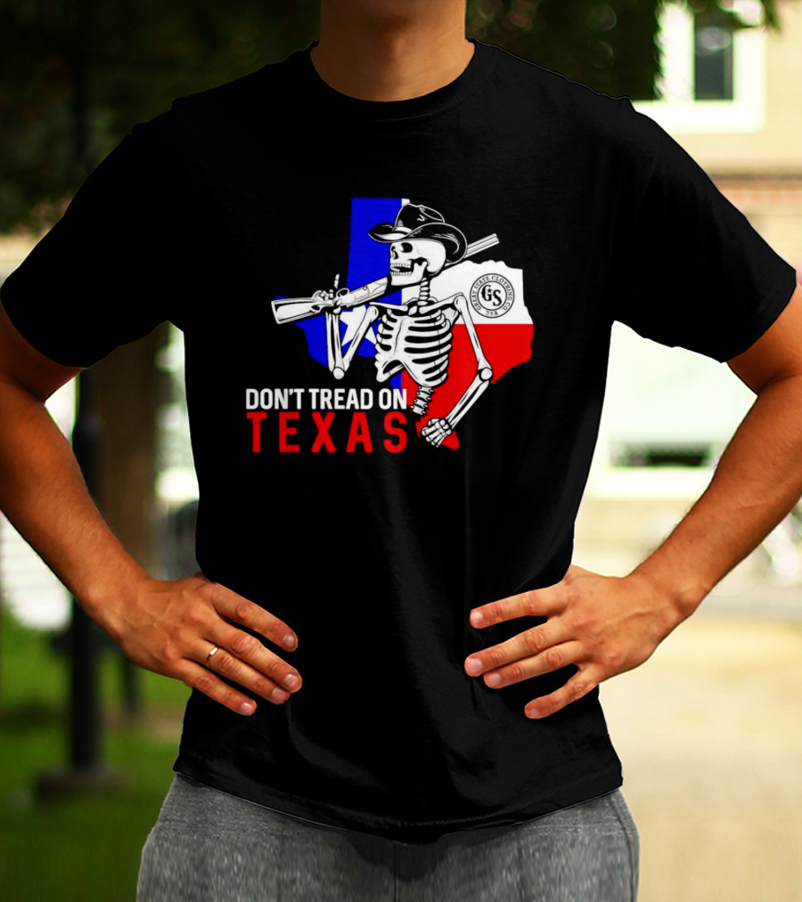 Don't Tread On Texas Skeleton Cowboy State Guard Seal T-Shirt