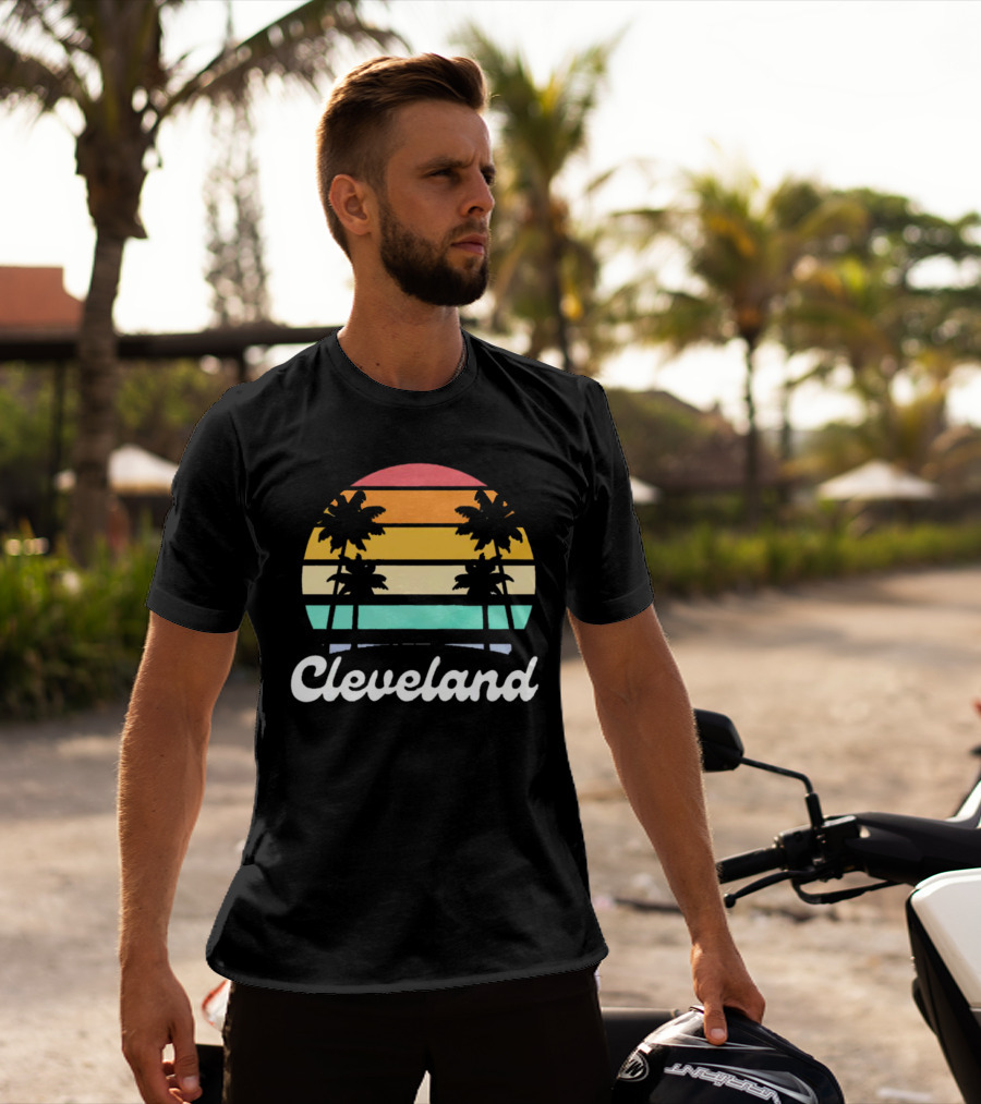 Cleveland Vintage Sunset With Palm Trees T-Shirt