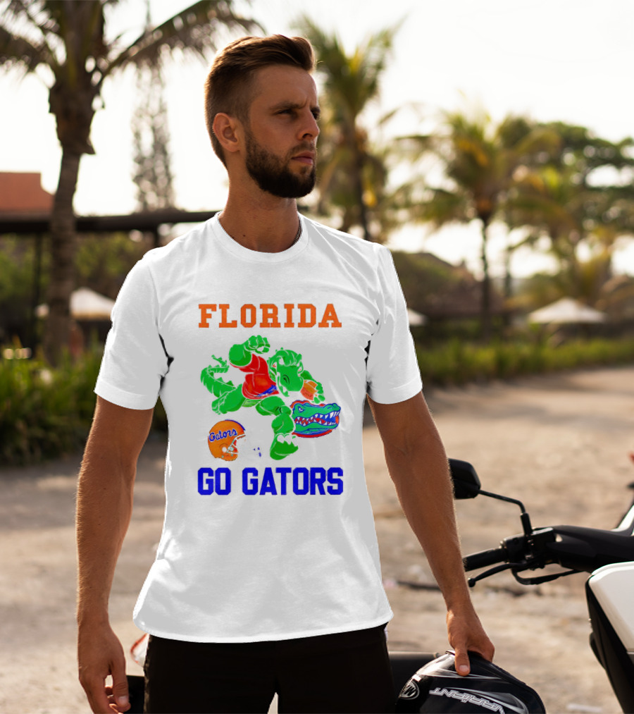 Florida Gators Go Gators Football Alligator With Gators Helmet T-Shirt