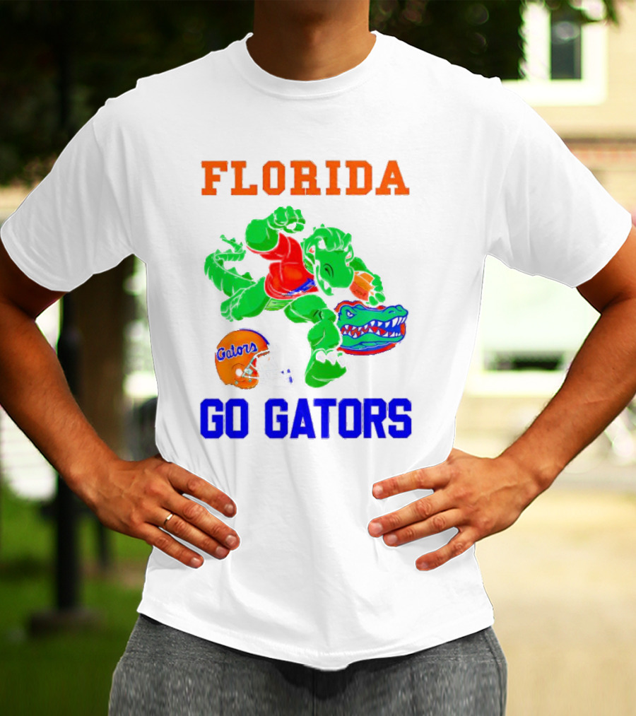 Florida Gators Go Gators Football Alligator With Gators Helmet T-Shirt