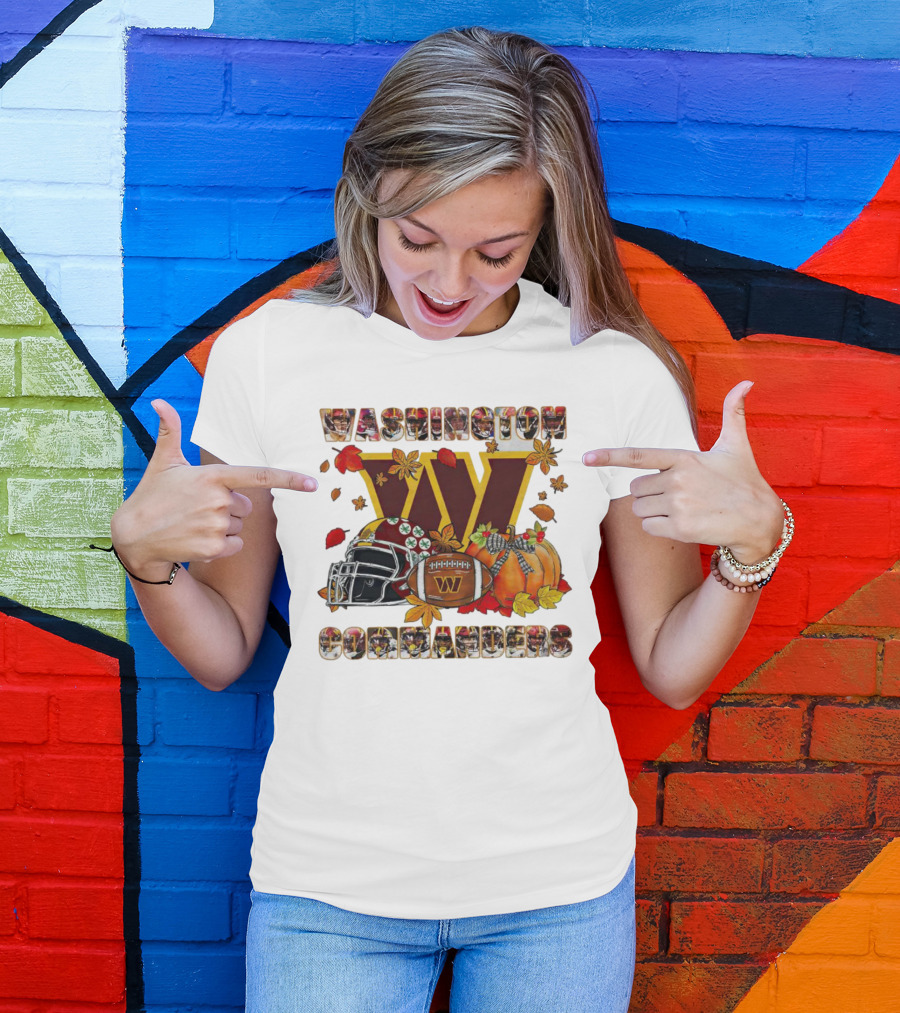 Washington Commanders Fall Helmet Football Pumpkin T-Shirt
