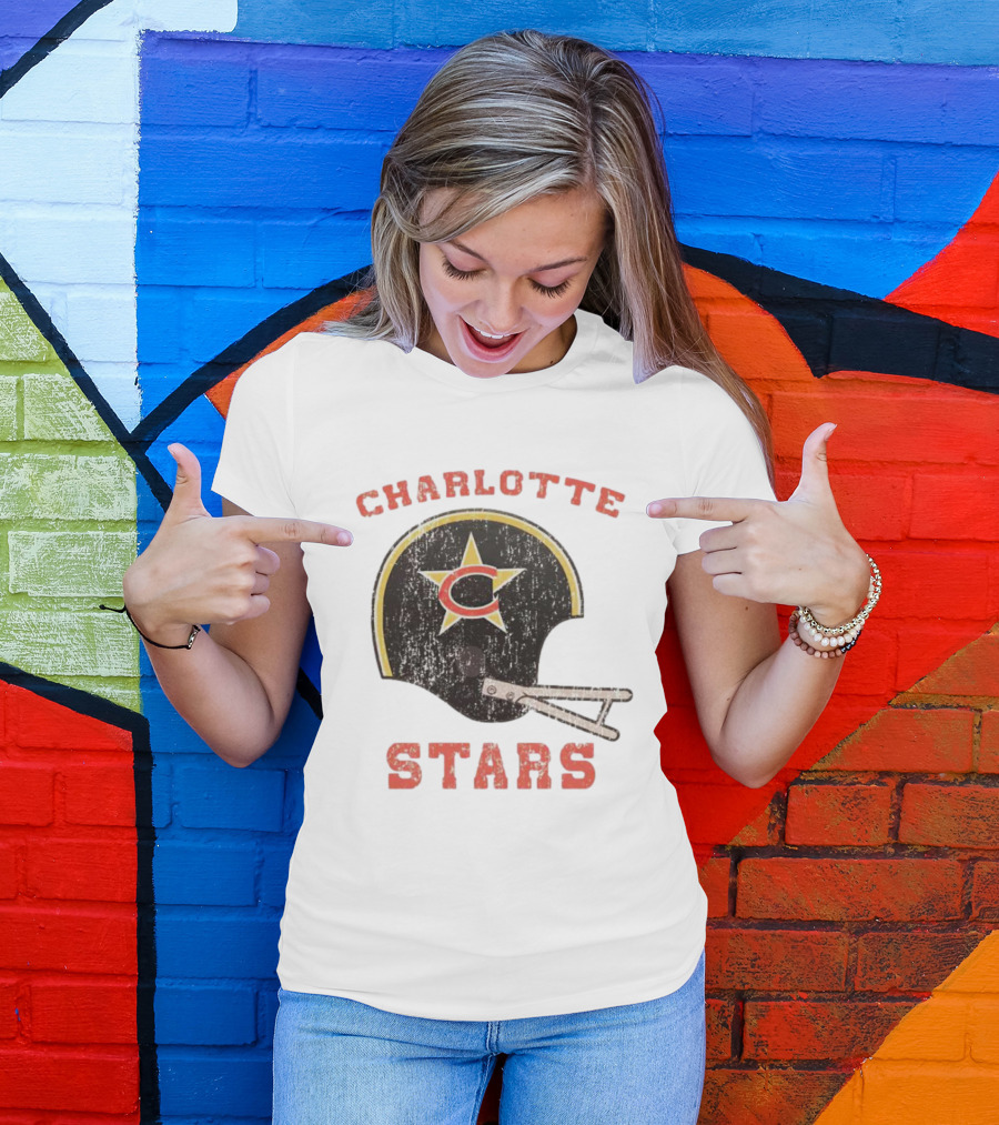 Charlotte Stars Football Helmet T-Shirt