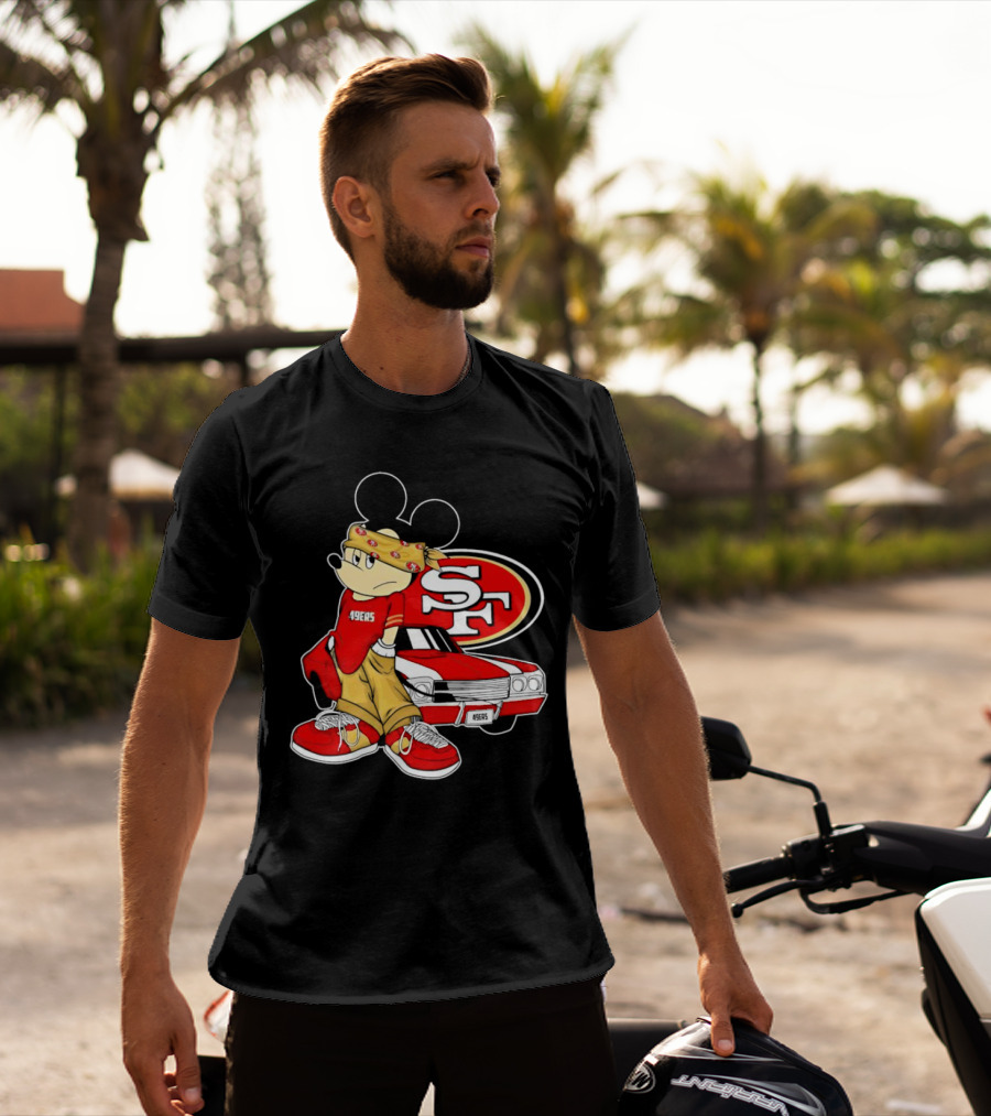 Mickey Mouse 49ers SF Car Pose T-Shirt