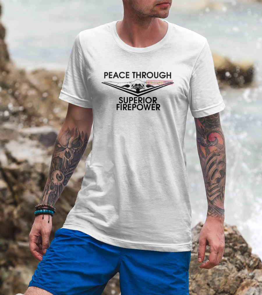 NAFO Peace Through Superior Firepower B-2 Spirit Stealth Bomber T-Shirt