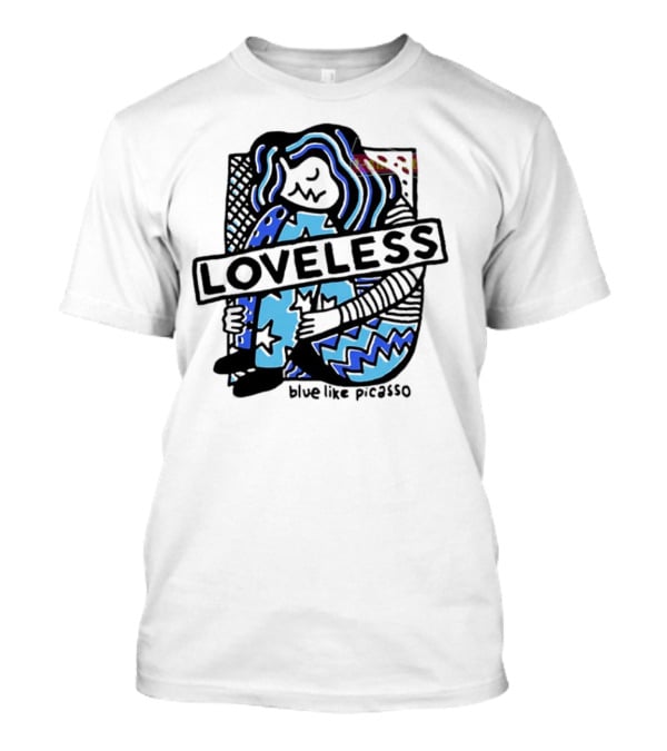 Loveless Blue Like Picasso Stars And Zigzags T-Shirt