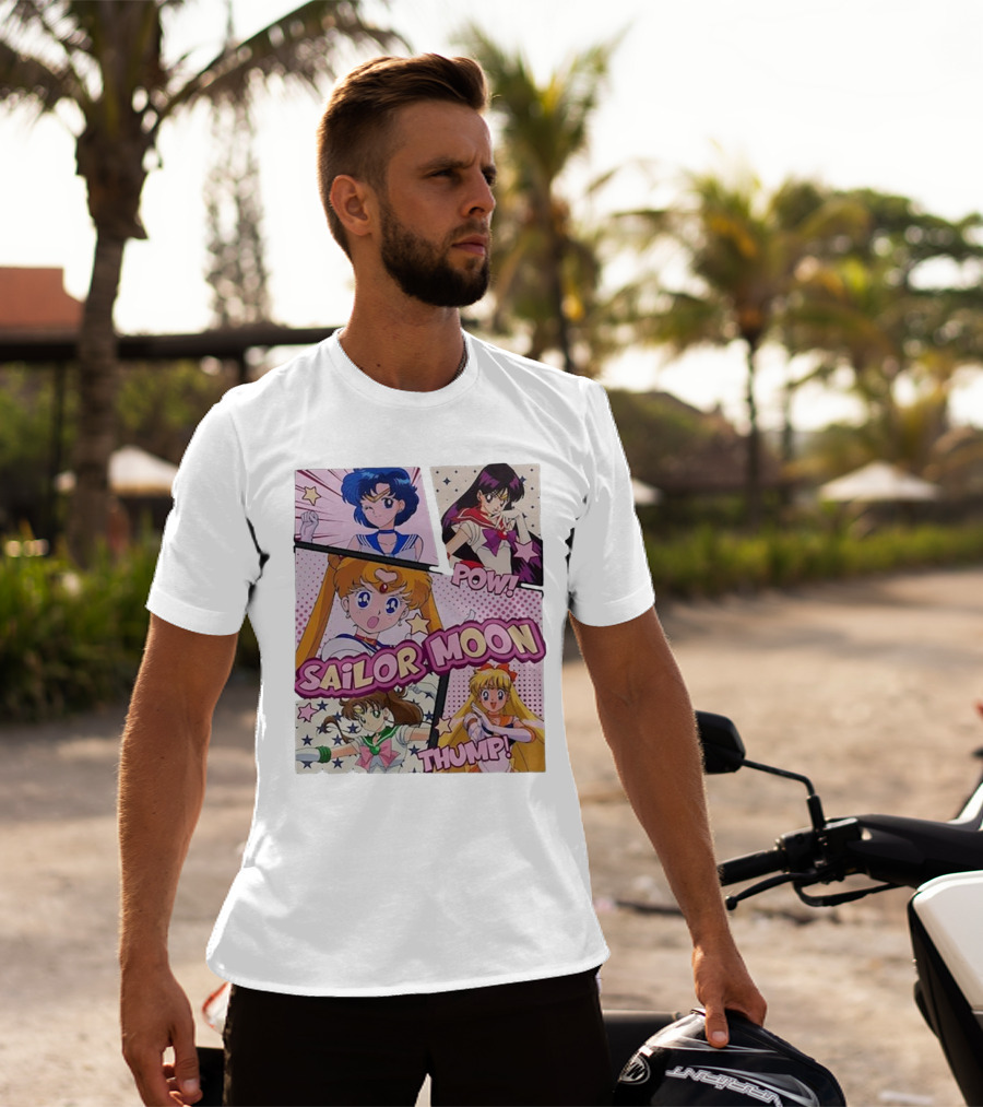 Sailor Moon Pow Thump Vintage Style With Sailor Moon Characters T-Shirt