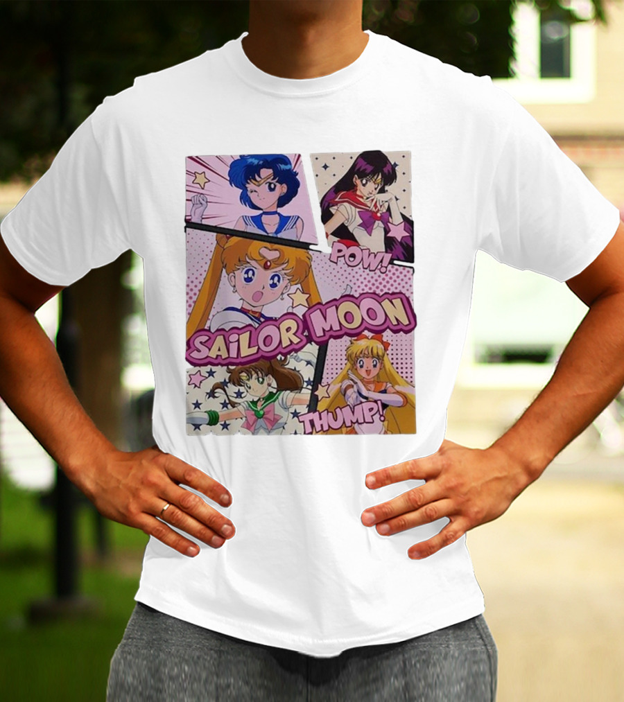 Sailor Moon Pow Thump Vintage Style With Sailor Moon Characters T-Shirt