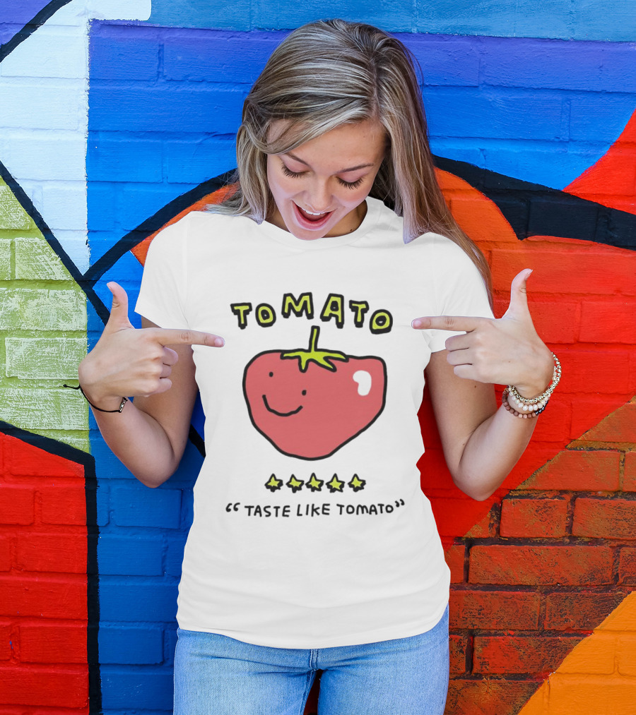 TOMATO Taste Like Tomato Five-Star Smiling Tomato Face T-Shirt
