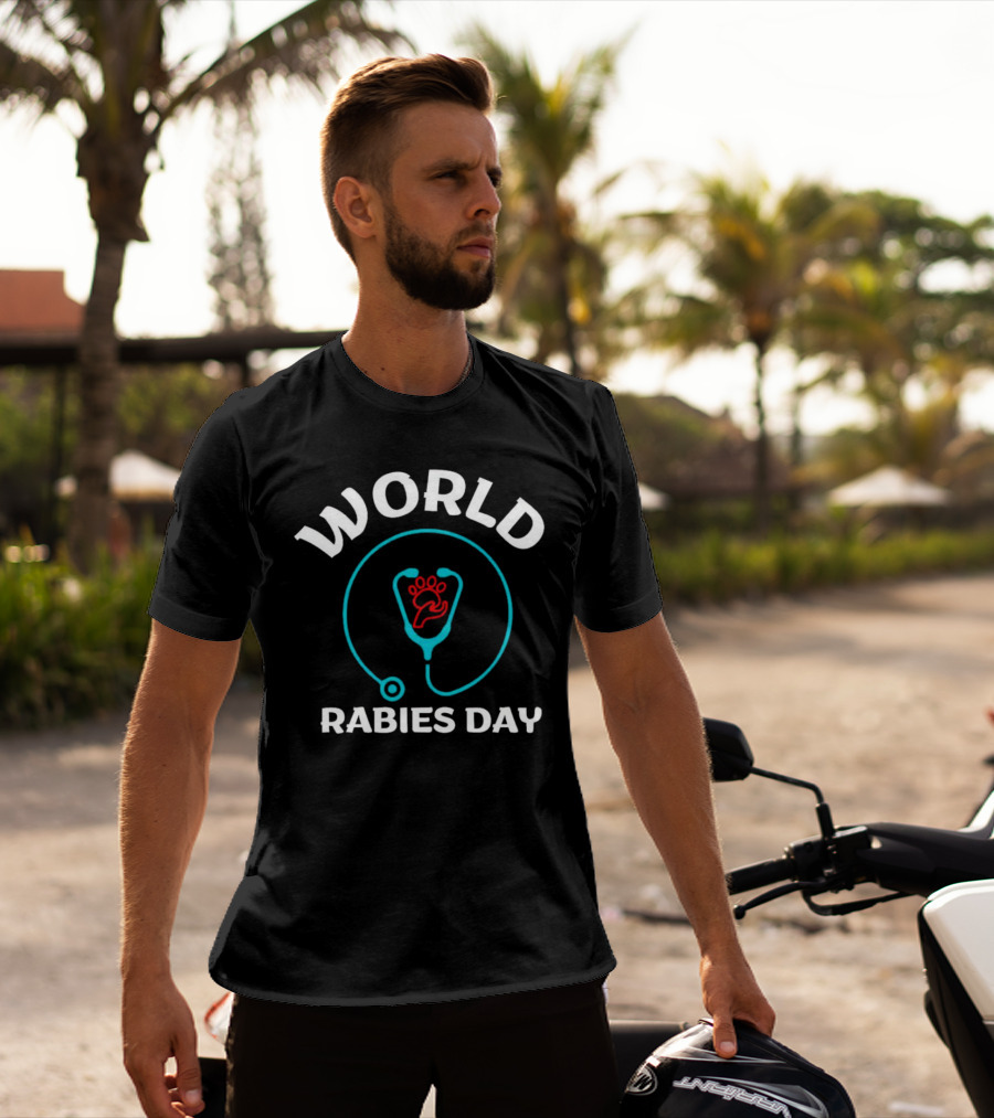 World Rabies Day Stethoscope Pawprint T-Shirt