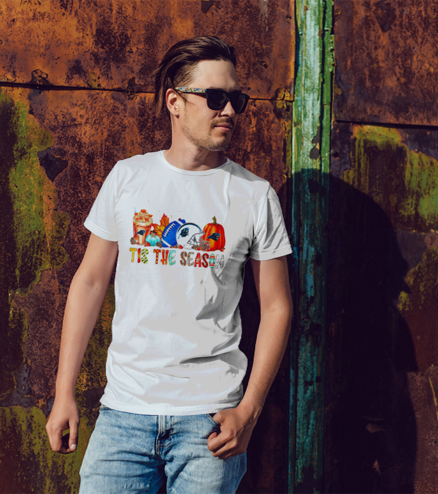 Carolina Panthers Tis The Season Halloween Football Pumpkins Fall Decor T-Shirt