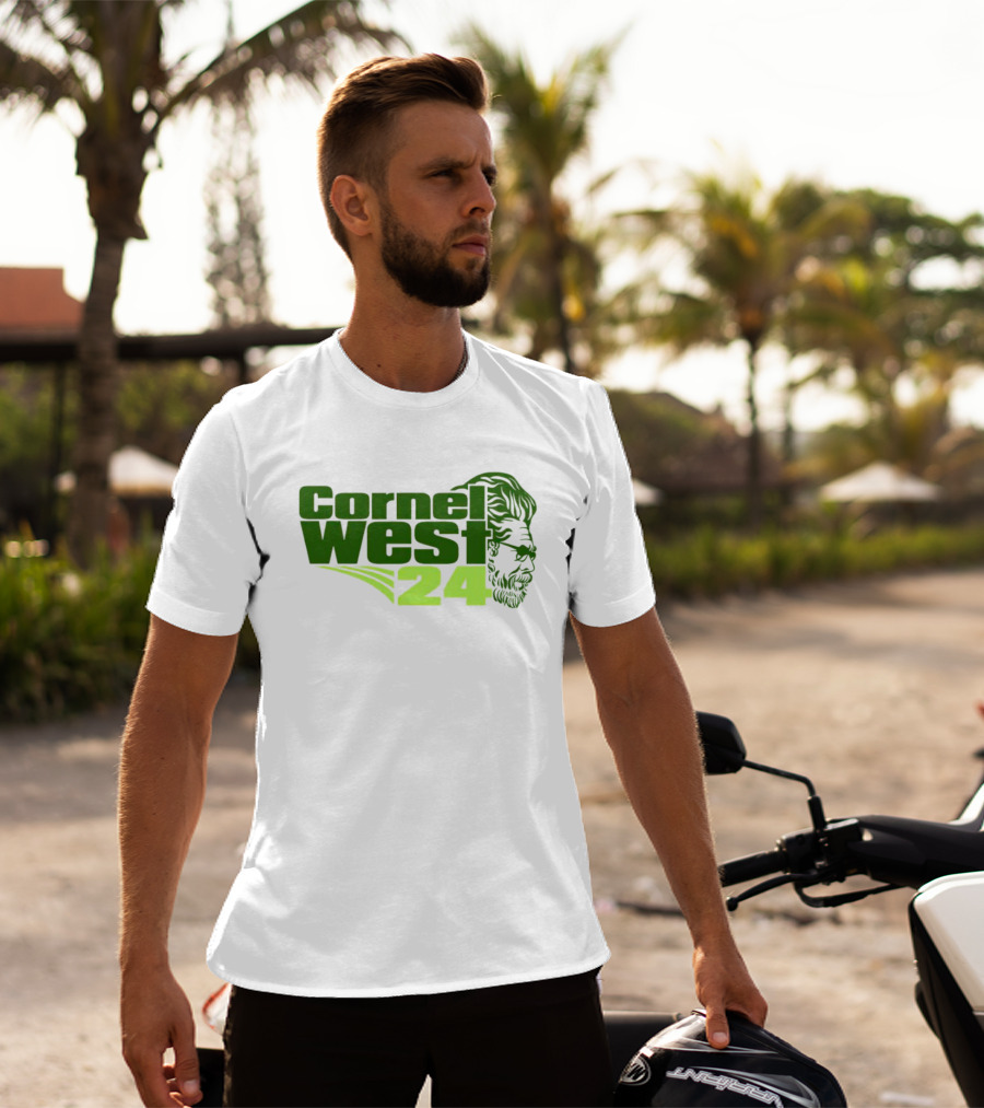 Cornel West 24 Bust Portrait In Green T-Shirt