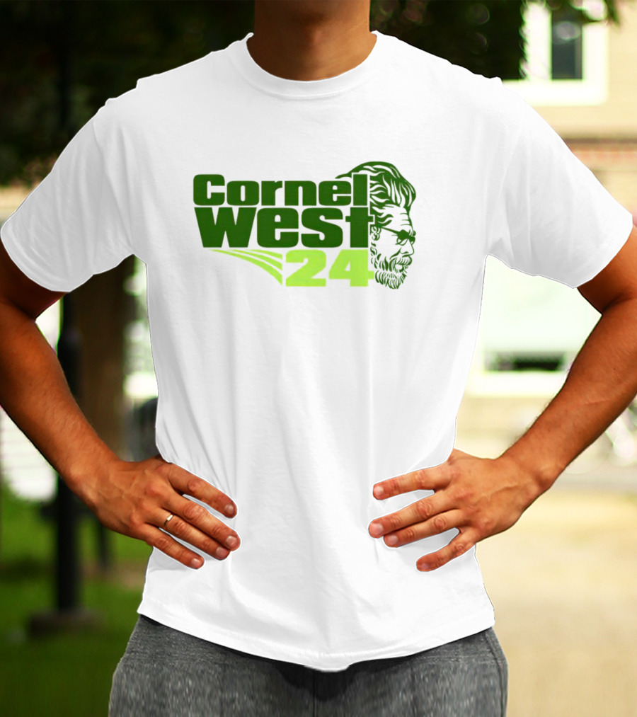 Cornel West 24 Bust Portrait In Green T-Shirt