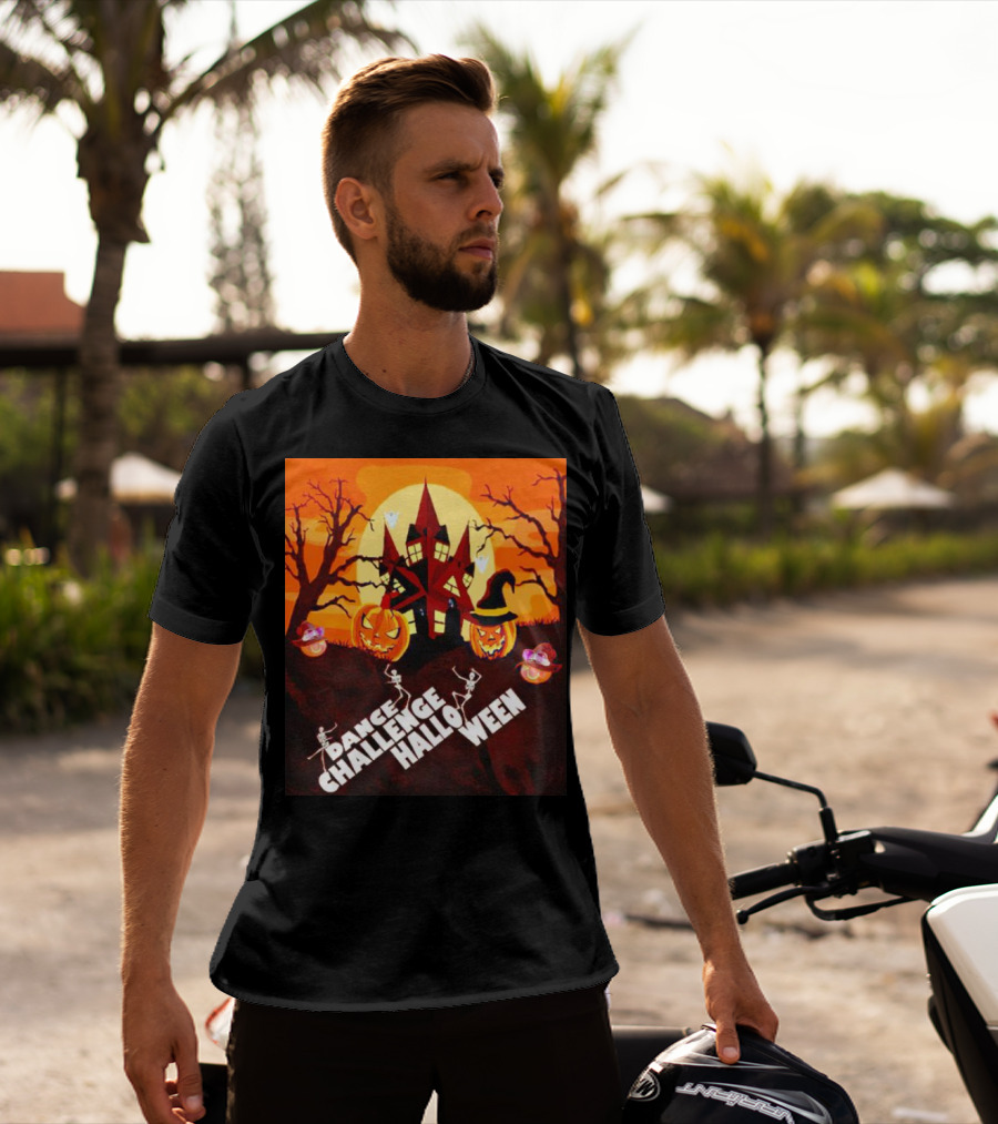 Dance Challenge Halloween Pumpkin Haunted House Spooky Night T-Shirt