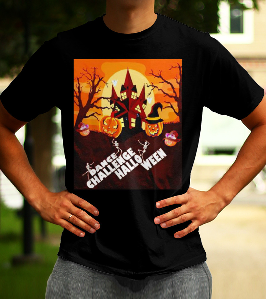 Dance Challenge Halloween Pumpkin Haunted House Spooky Night T-Shirt