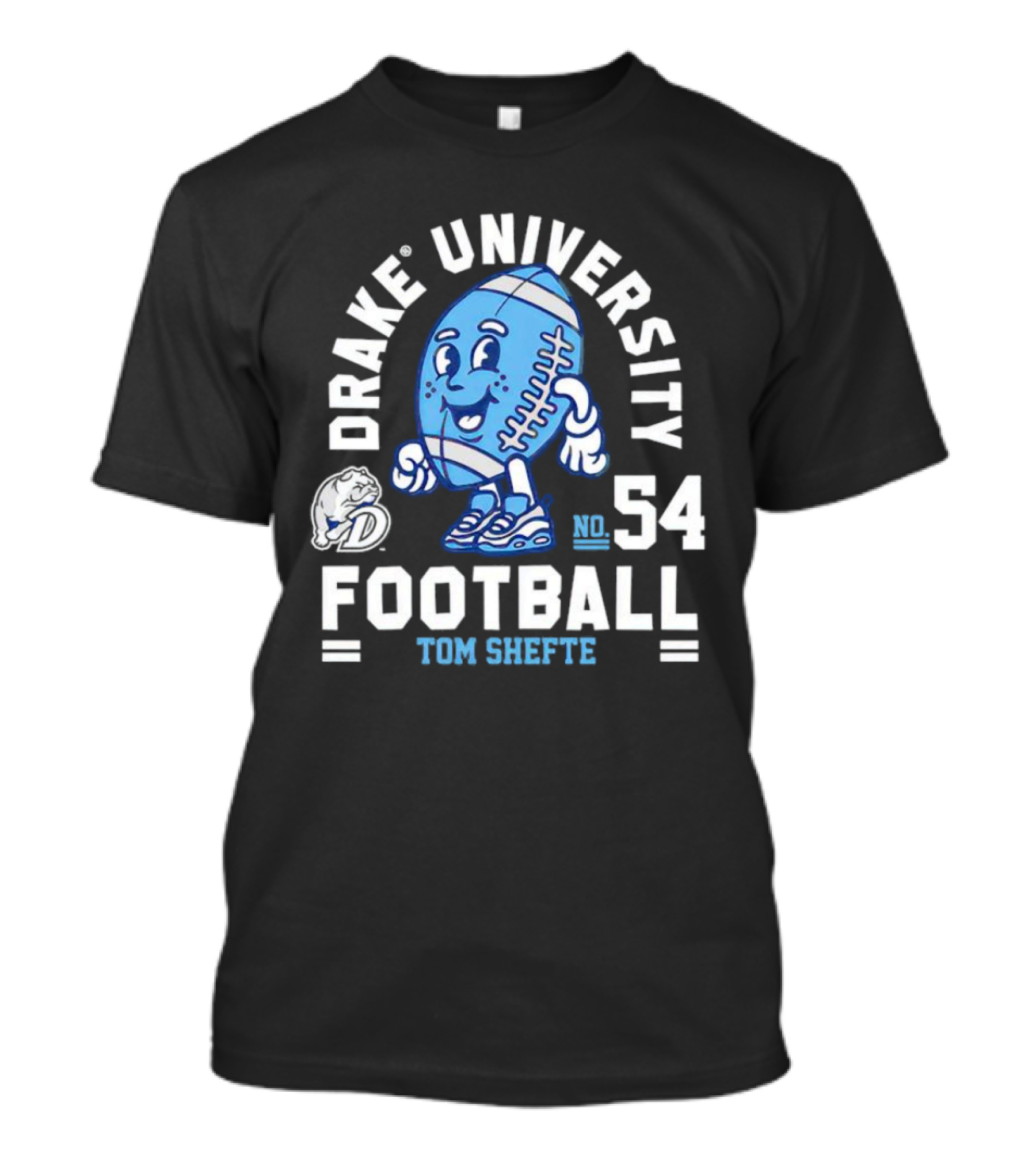 Drake University Football No 54 Tom Shefte T-Shirt