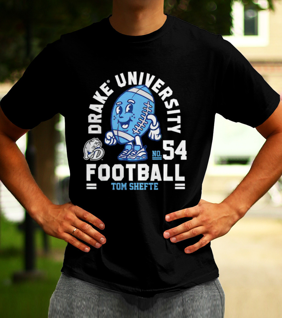 Drake University Football No 54 Tom Shefte T-Shirt