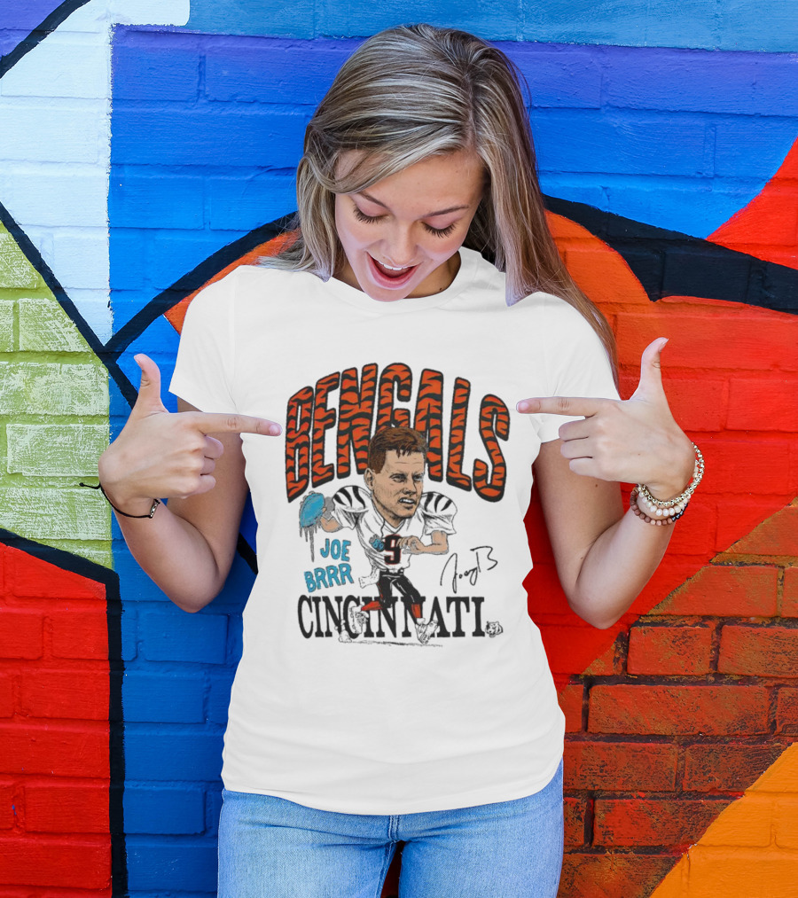 Bengals Joe Burrow Caricature Joe Brrr Cincinnati T-Shirt