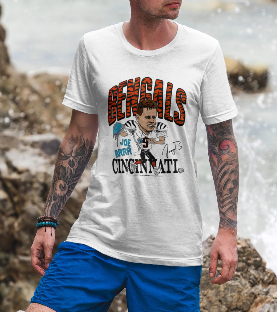 Bengals Joe Burrow Caricature Joe Brrr Cincinnati T-Shirt