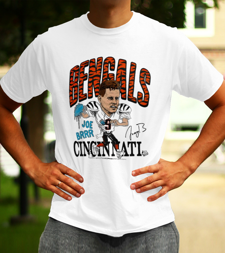 Bengals Joe Burrow Caricature Joe Brrr Cincinnati T-Shirt