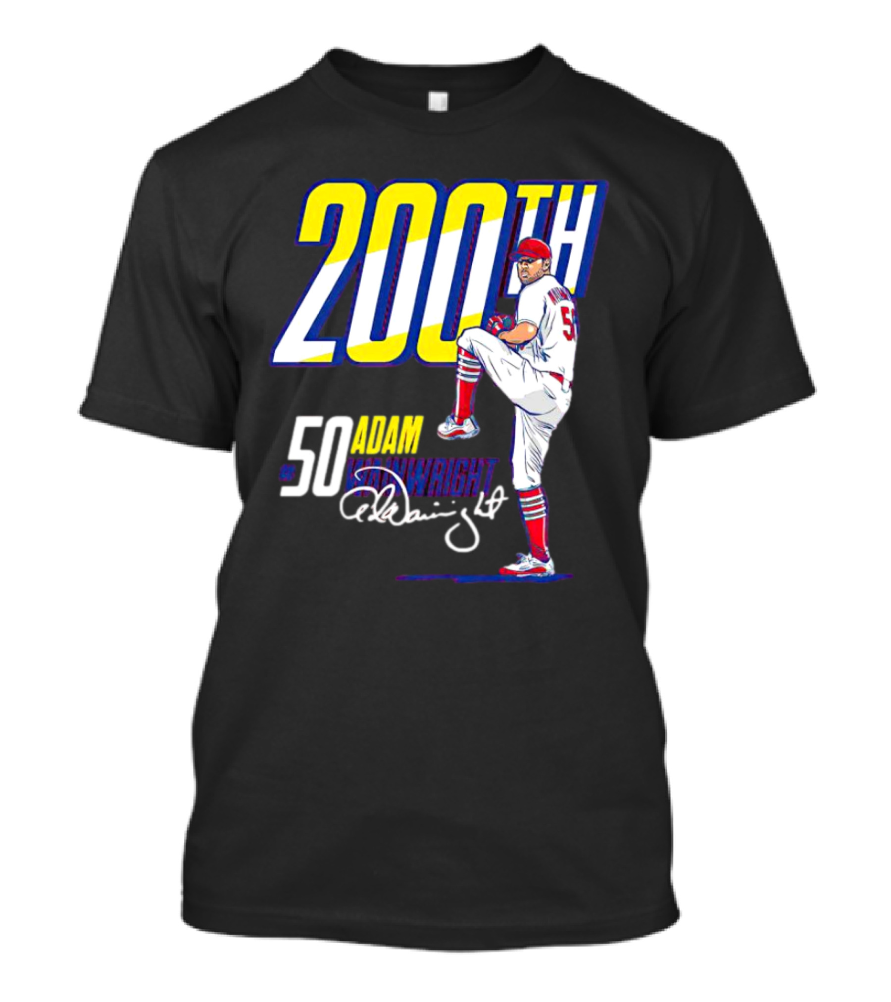 200th Win Adam Wainwright 50 Signature Baseball Player T-Shirt