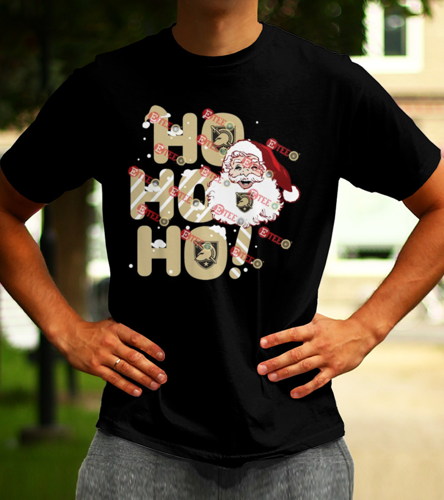 Army Black Knights Santa Claus Ho Ho Ho Christmas Holiday Cheer T-Shirt