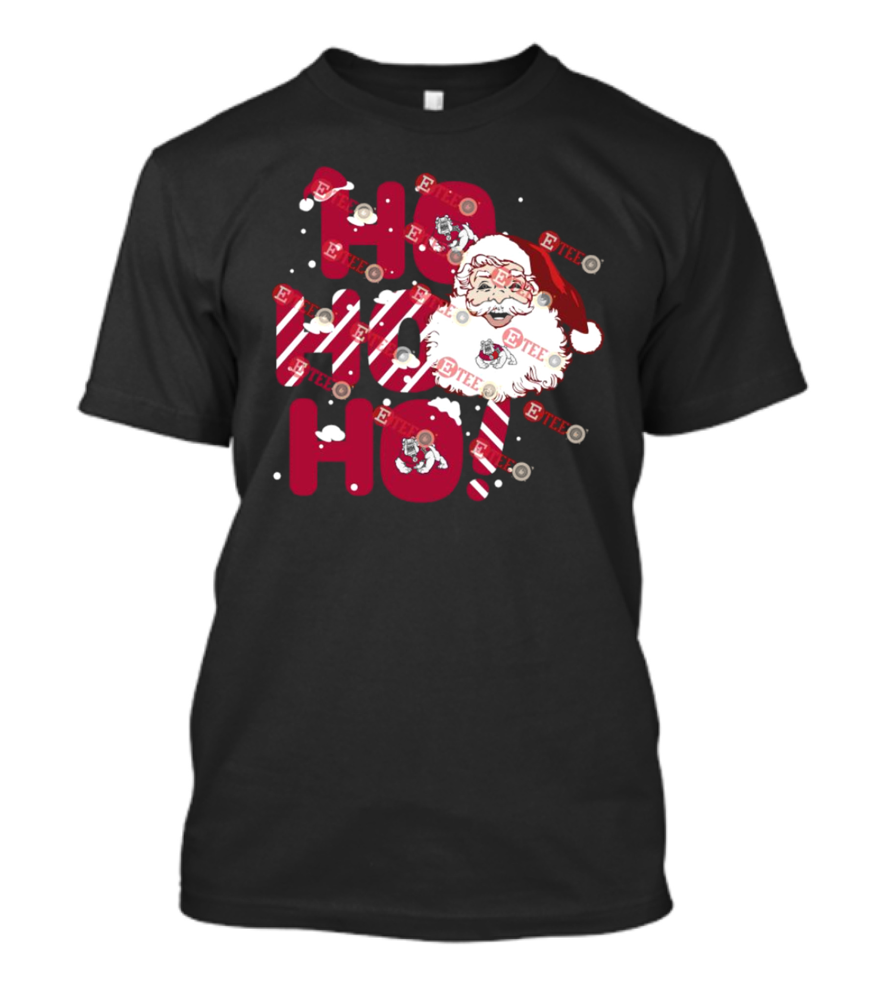 Fresno State Bulldogs Santa Claus Christmas Ho Ho Ho T-Shirt