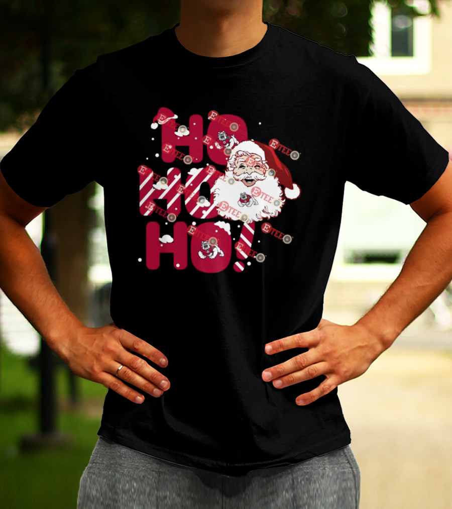 Fresno State Bulldogs Santa Claus Christmas Ho Ho Ho T-Shirt