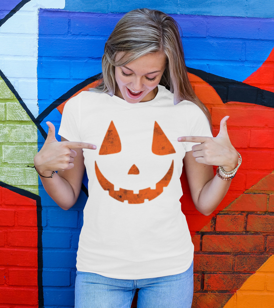 Halloween Spooky Pumpkin Face Scary Jack O Lantern T-Shirt