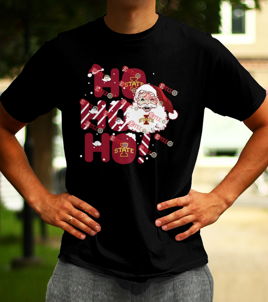 Iowa State Cyclones Santa Claus Ho Ho Ho Christmas T-Shirt