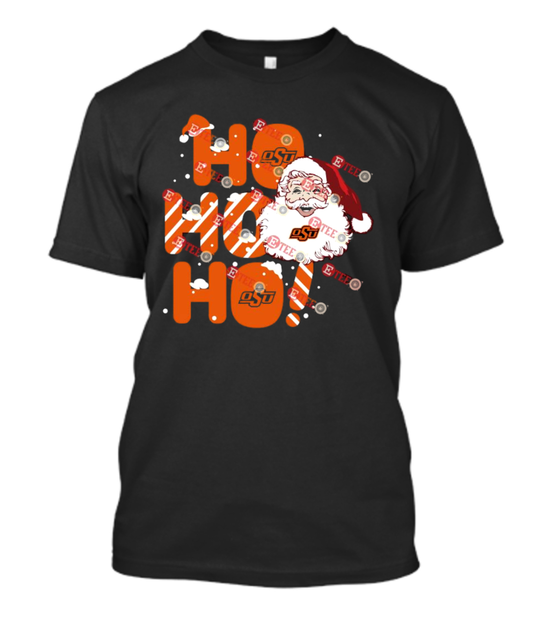 Oklahoma State Cowboys OSU Santa Claus Ho Ho Ho Christmas T-Shirt
