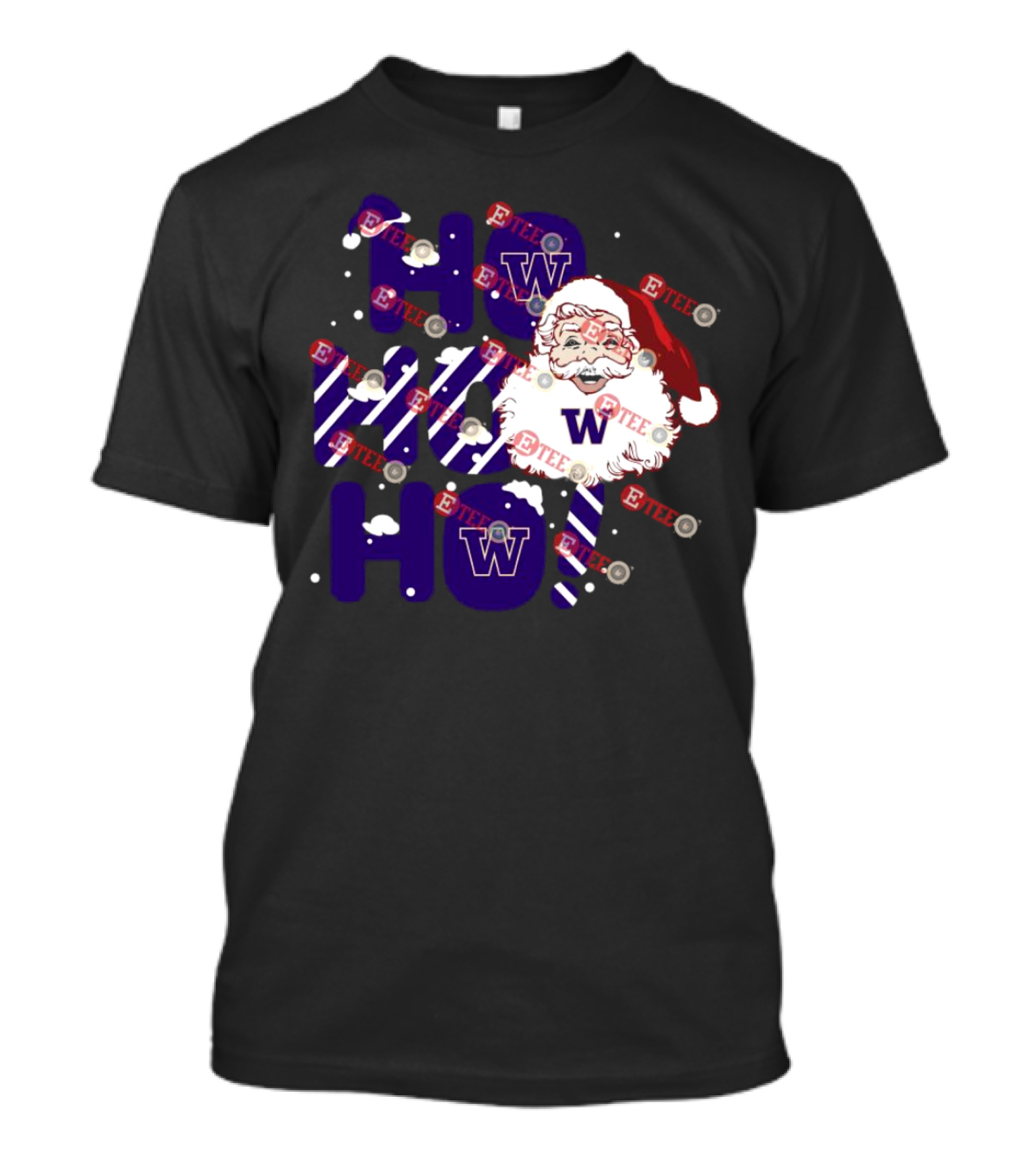 Washington Huskies Ho Ho Ho Santa Claus Christmas T-Shirt