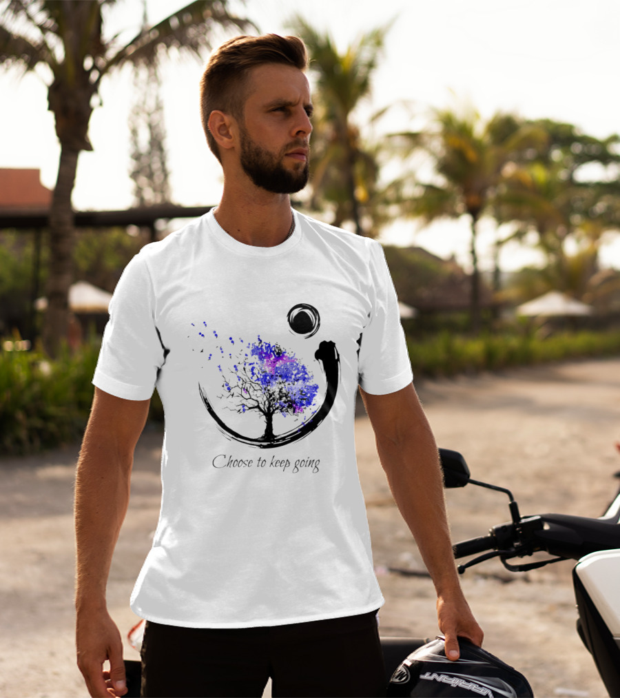 Choose To Keep Going Enso Tree With Splatter Art And Circle T-Shirt