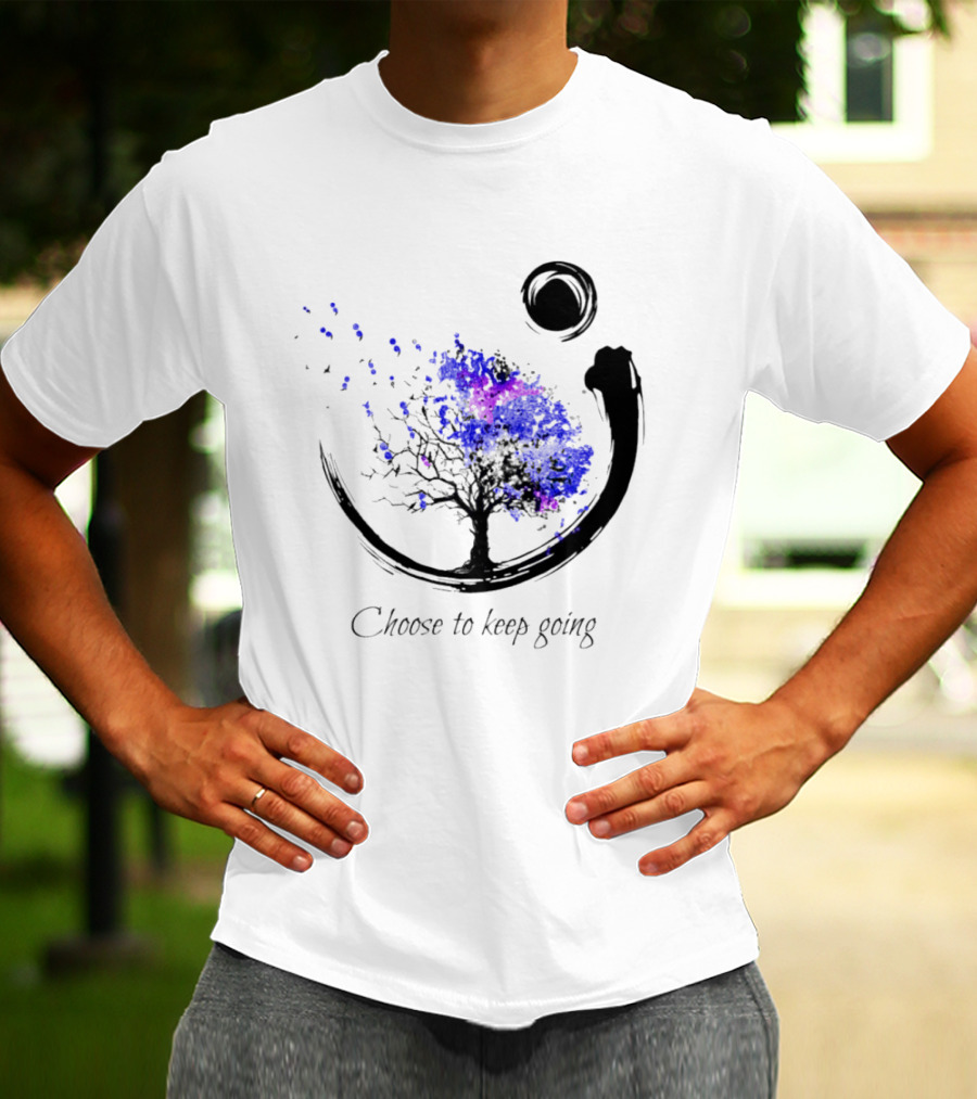 Choose To Keep Going Enso Tree With Splatter Art And Circle T-Shirt