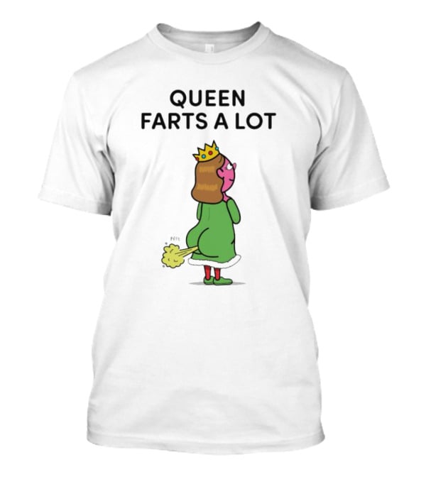 Queen Farts A Lot Christmas Queen In Green Dress With Crown T-Shirt