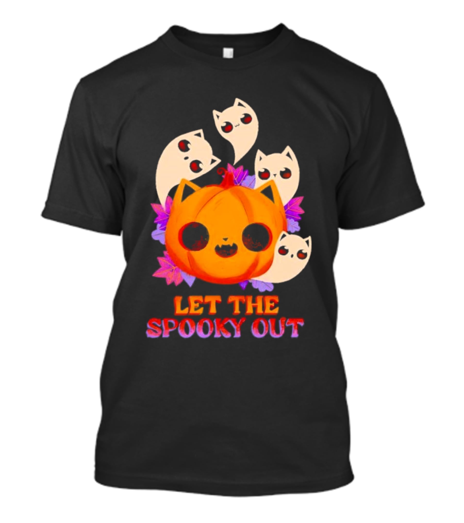 Let The Spooky Out Cute Pumpkin Halloween Ghosts T-Shirt
