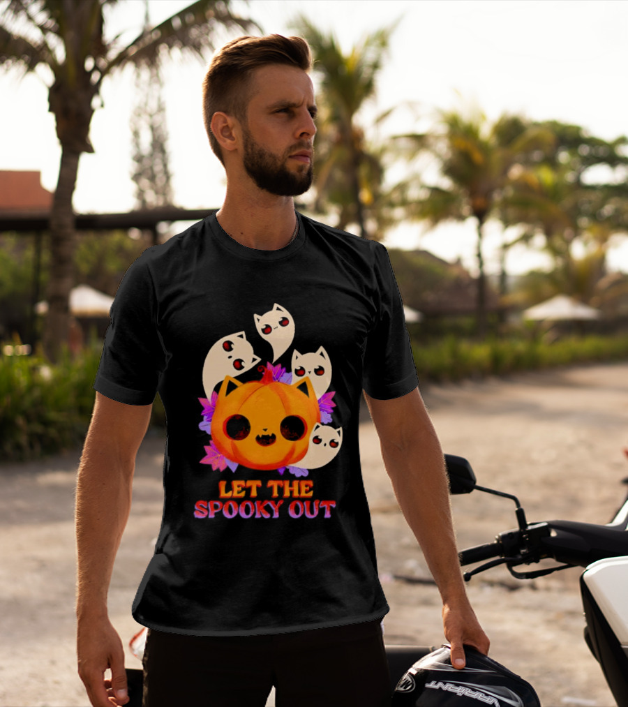 Let The Spooky Out Cute Pumpkin Halloween Ghosts T-Shirt