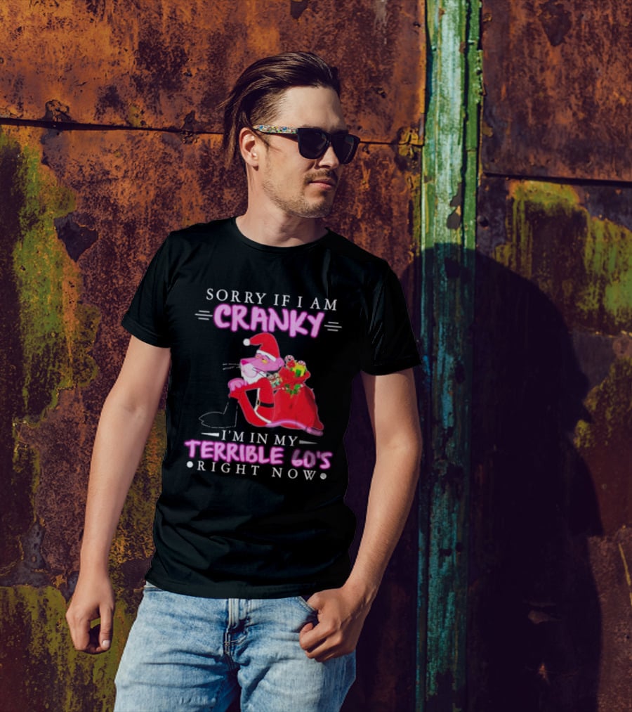 Sorry If I Am Cranky Pink Panther Santa I'm In My Terrible 60's Right Now T-Shirt
