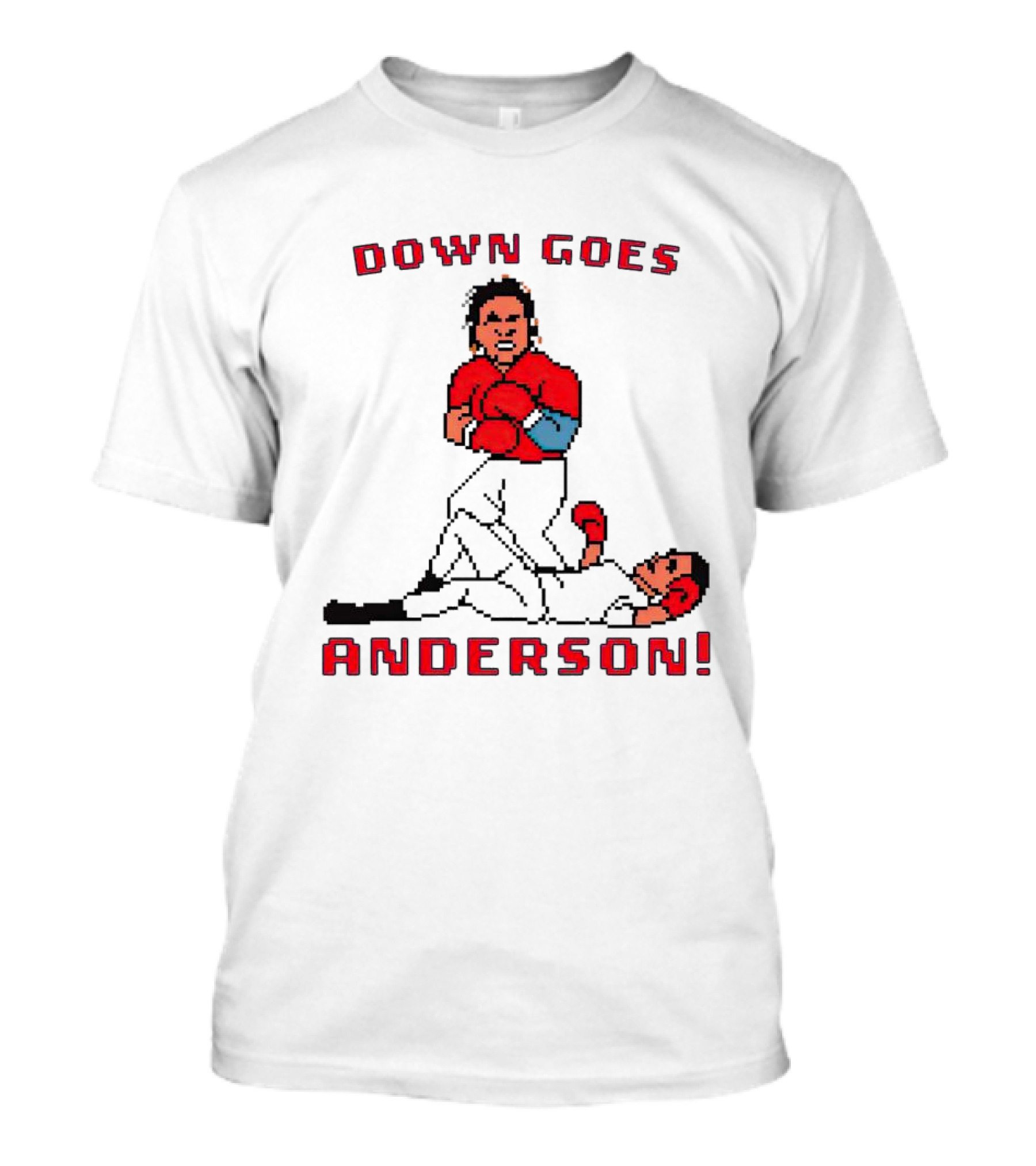 Down Goes Anderson Punch-Out Cleveland Baseball Retro Pixel T-Shirt