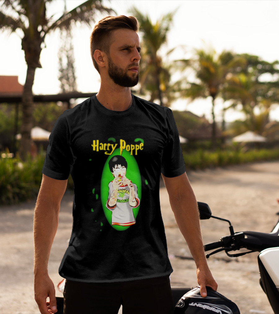 Harry Poppe Marijuana Dude With Tattoo Sleeves Smoking Weed T-Shirt