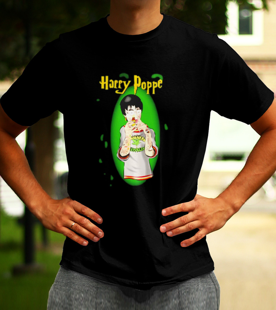 Harry Poppe Marijuana Dude With Tattoo Sleeves Smoking Weed T-Shirt