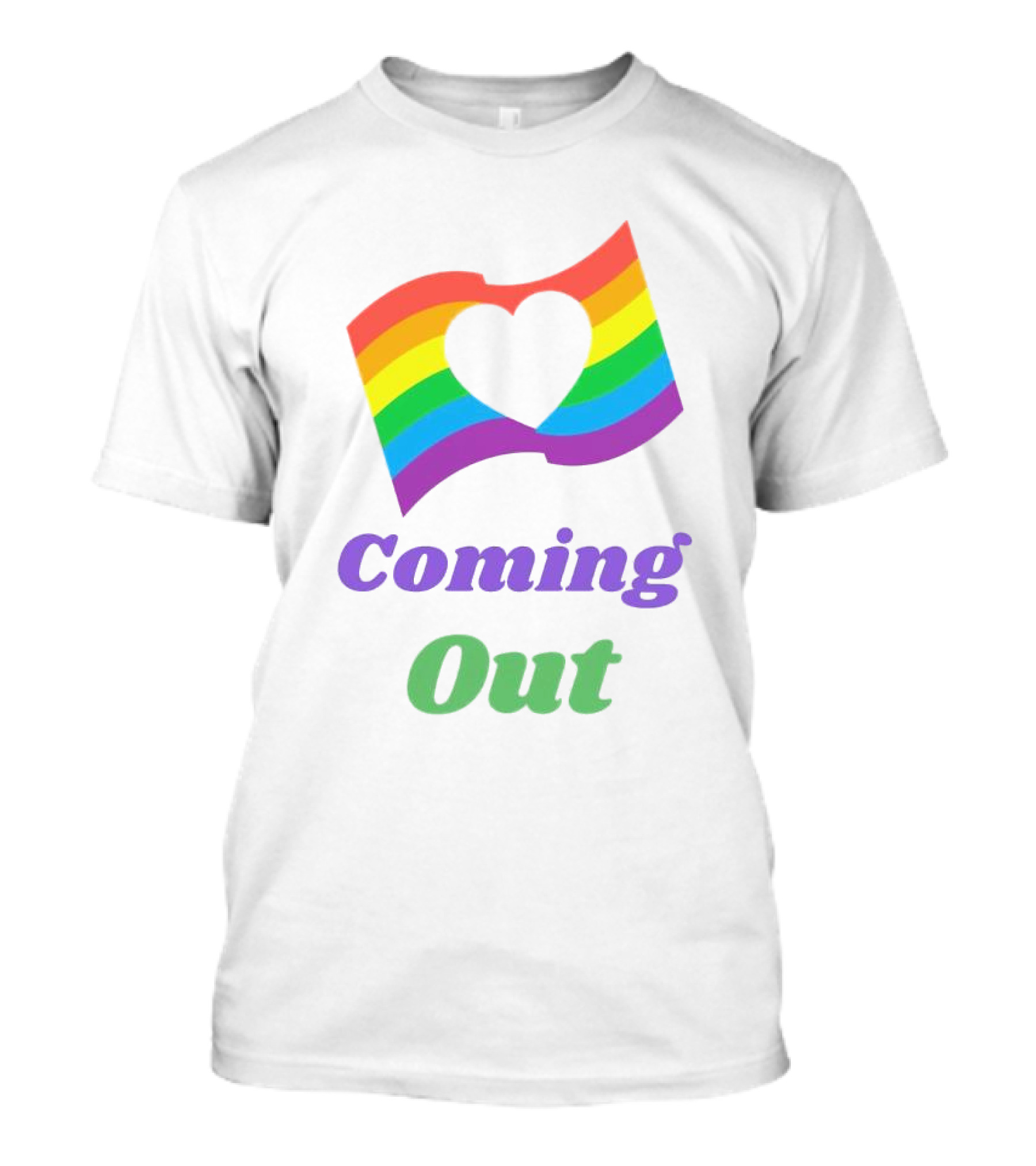 Rainbow Heart Flag Coming Out T-Shirt