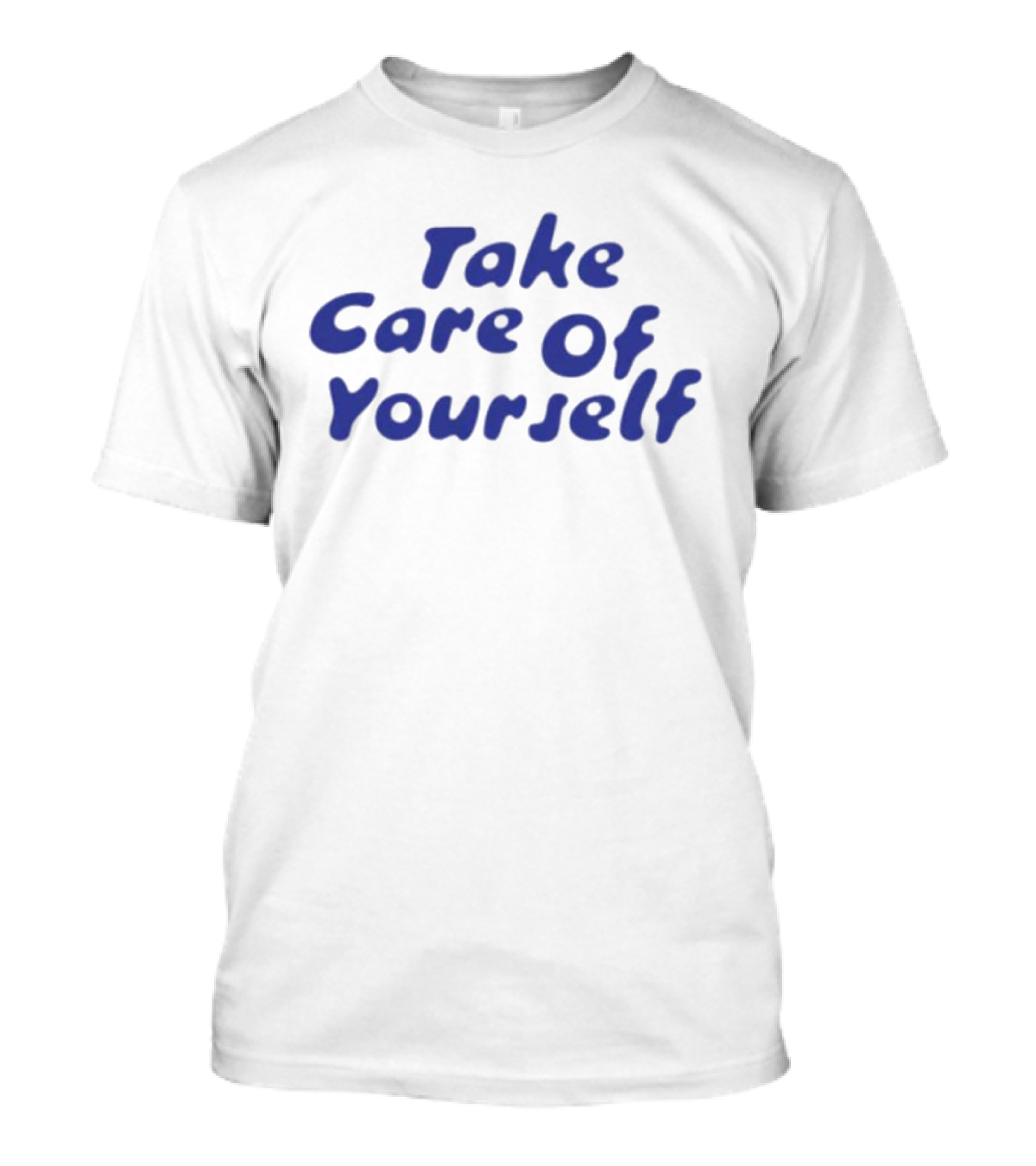Take Care Of Yourself Retro Blue Text T-Shirt