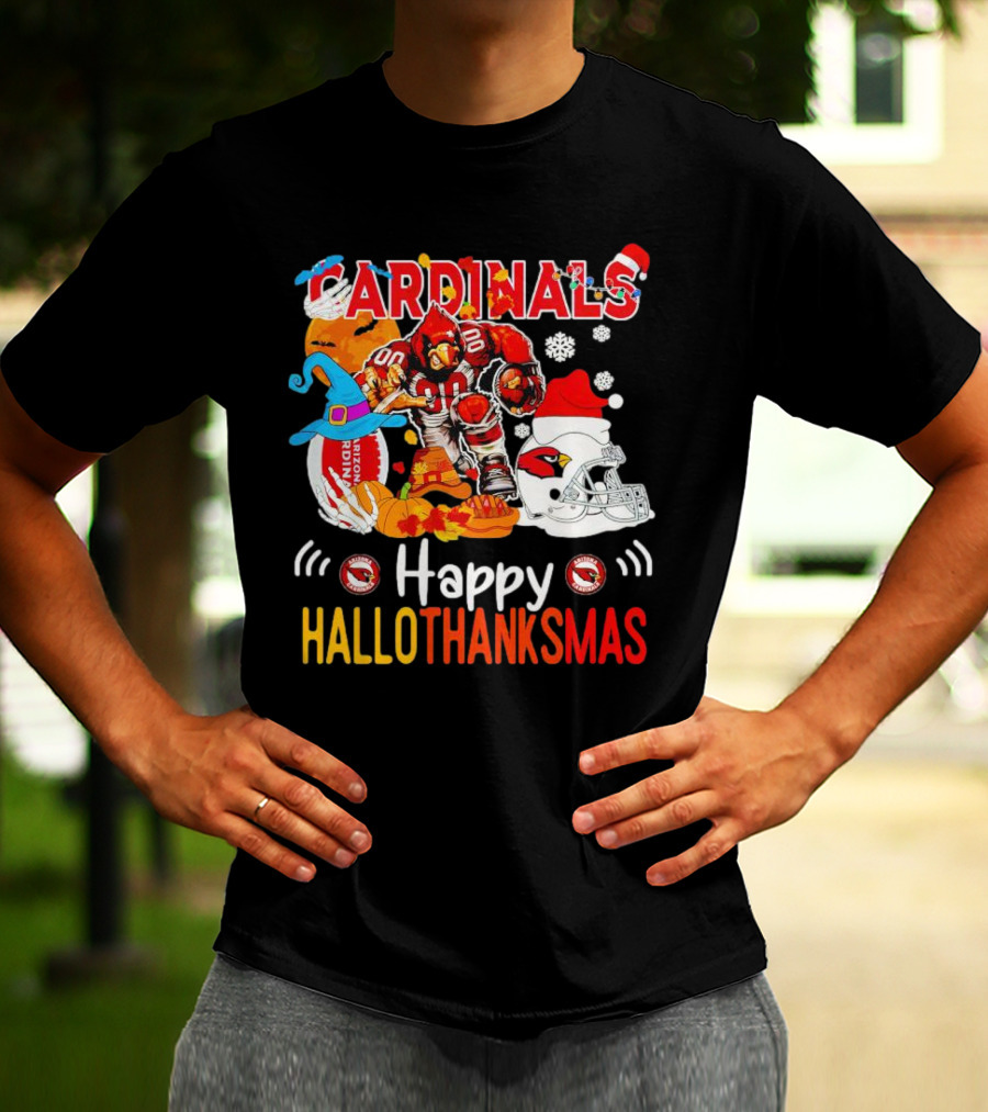 Cardinals Mascot 88 Happy Hallothanksmas Arizona T-Shirt