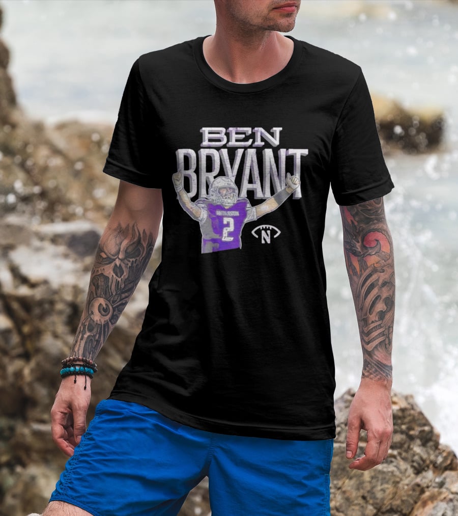 Ben Bryant Northwestern Football Player Number 2 Victory Pose T-Shirt