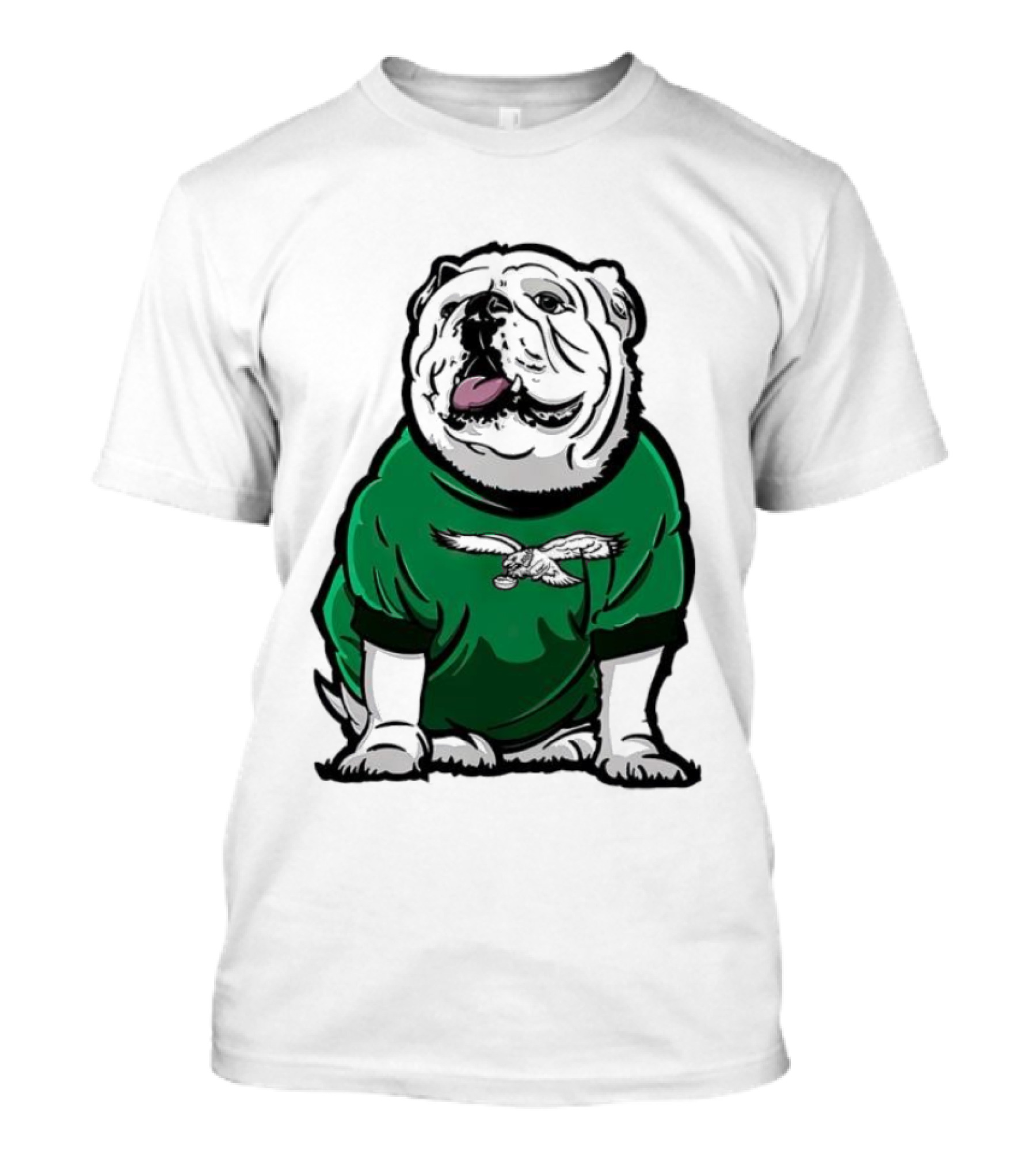Dawg In Philadelphia Eagles Green Mascot Shirt With Bulldog And Eagle T-Shirt