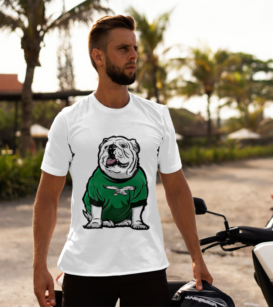 Dawg In Philadelphia Eagles Green Mascot Shirt With Bulldog And Eagle T-Shirt