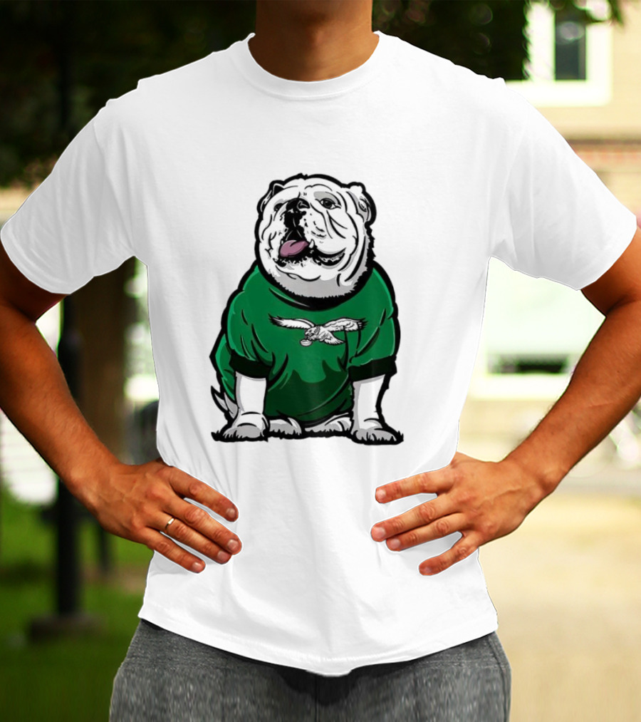 Dawg In Philadelphia Eagles Green Mascot Shirt With Bulldog And Eagle T-Shirt